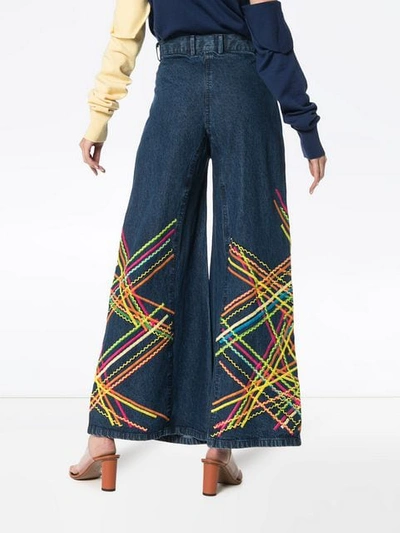 brianna embroidered flared jeans