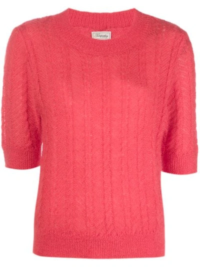 Shop Temperley London Bessie Short Sleeve Jumper In Red