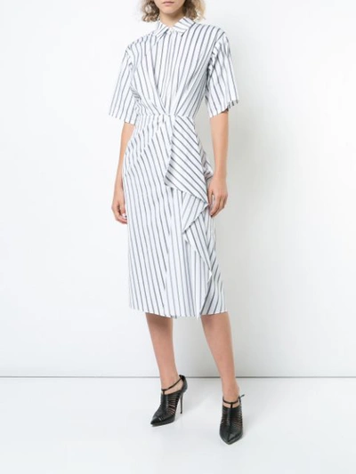 Shop Jason Wu Collection Striped Shirt Dress - White