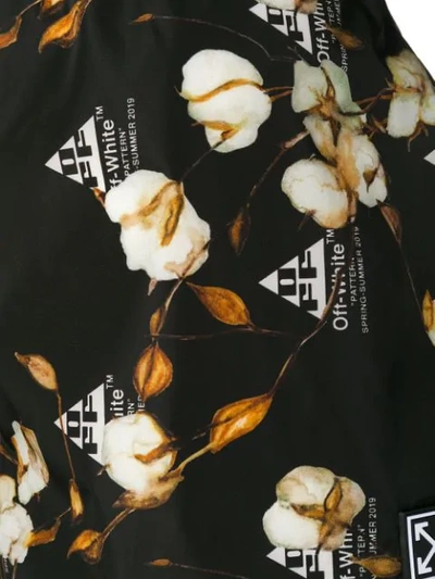 Shop Off-white Cotton Flower Print Shorts In 1000 Black