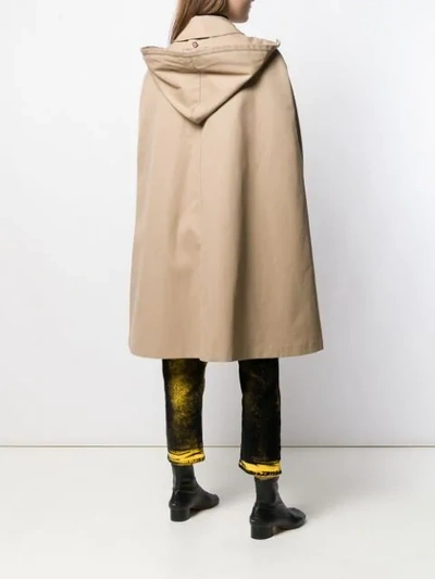 Shop Maison Margiela Cape Style Trench Coat In Neutrals