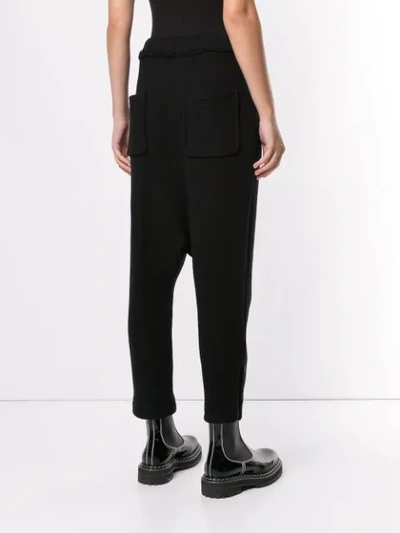 Shop Yohji Yamamoto Drop Crotch Joggers In Black