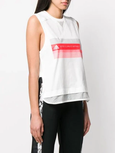 Adidas By Stella Mccartney Mesh Panel Tank Top In White