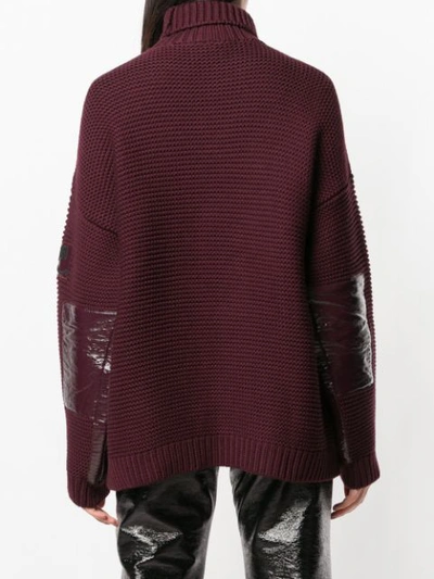Shop Courrèges Drop Shoulder Roll-neck Sweater In Red