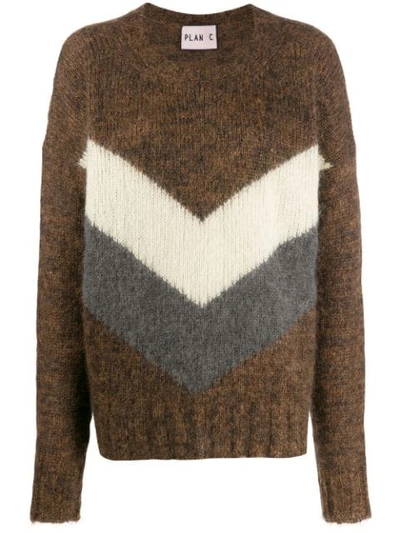 Shop Plan C Chevron Jumper In Brown