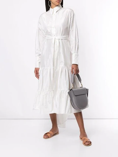 Shop Taller Marmo Long Shirt Dress With Knot In White