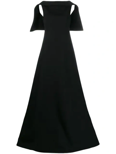 Shop Givenchy Cape Evening Dress In Black