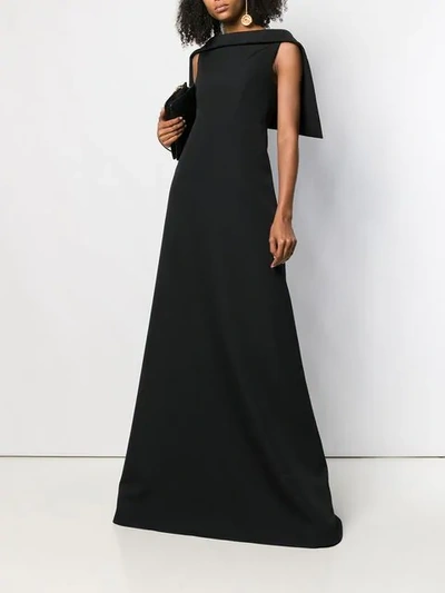 Shop Givenchy Cape Evening Dress In Black