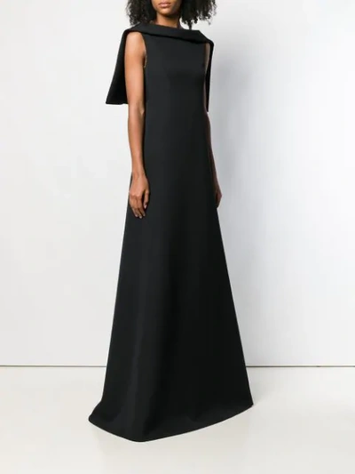 Shop Givenchy Cape Evening Dress In Black