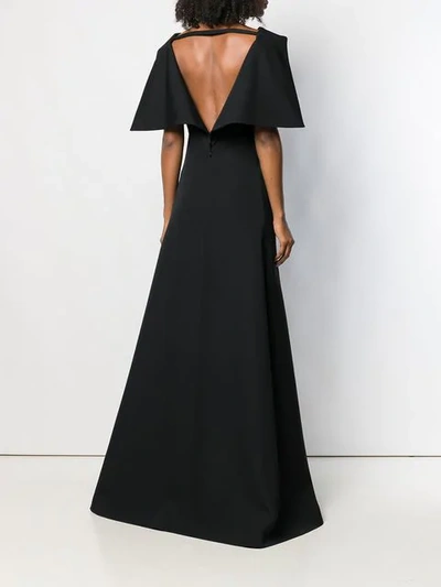 Shop Givenchy Cape Evening Dress In Black