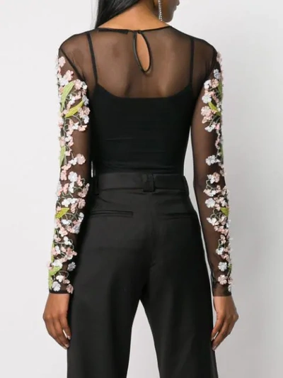 Shop Amen Flower Embellished Body - Black