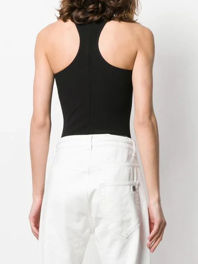 Shop Off-white Contrast Zip Sleeveless Body In Black