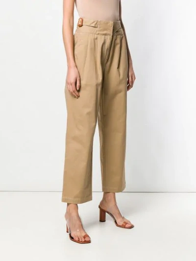 Shop Loewe High Waisted Trousers - Brown
