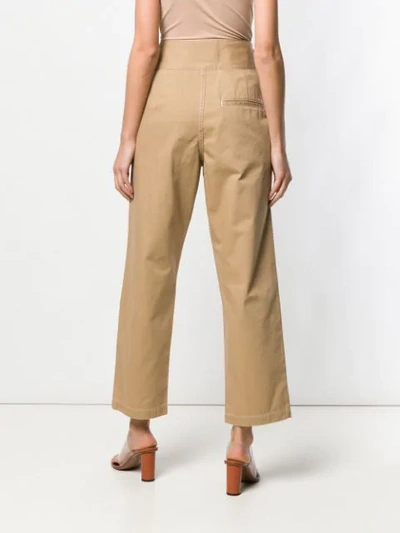 Shop Loewe High Waisted Trousers - Brown
