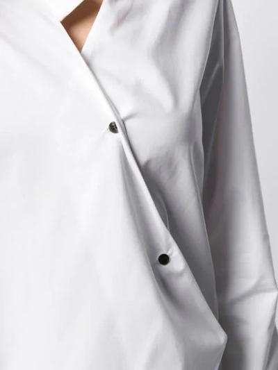 Shop Ji Oh Off-centre Shirt In White