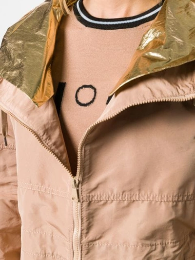 Shop N°21 Metallic Hood Jacket In Neutrals