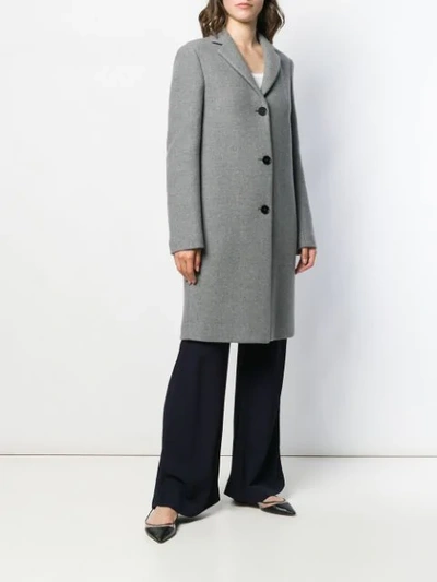 Shop Msgm Classic Style Coat In 98 Grey  Melange