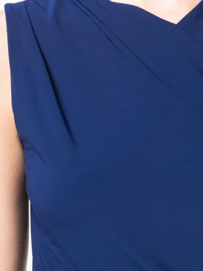 Shop Jason Wu Collection Gathered Sleeveless Dress In Blue