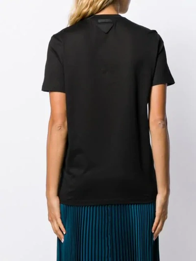 Shop Prada Flower Print T-shirt In F0f2p Nero Viola