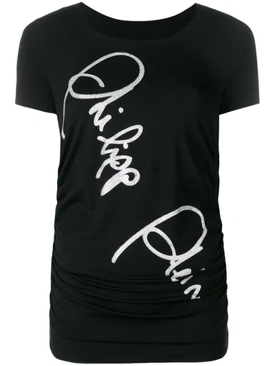 Shop Philipp Plein Signature Print T In Black