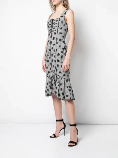 Jason Wu Collection Floral Check Print Dress In Black