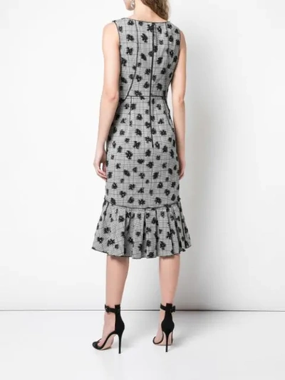 Shop Jason Wu Collection Floral Check Print Dress In Black