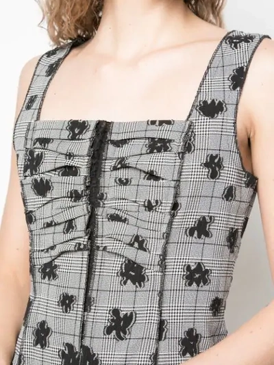 Jason Wu Collection Floral Check Print Dress In Black