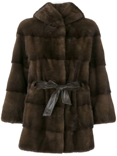 Shop Cara Mila Zofia Mink Coat In Brown