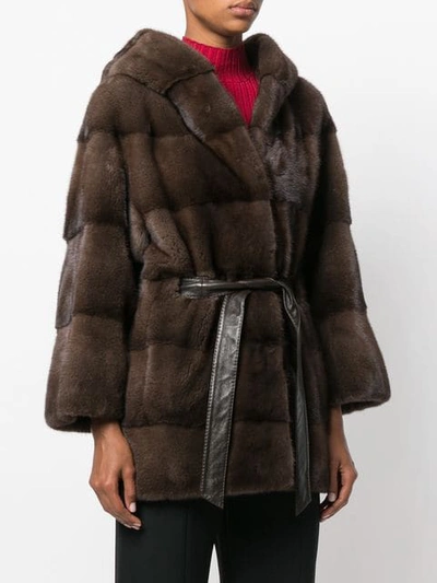 Shop Cara Mila Zofia Mink Coat In Brown
