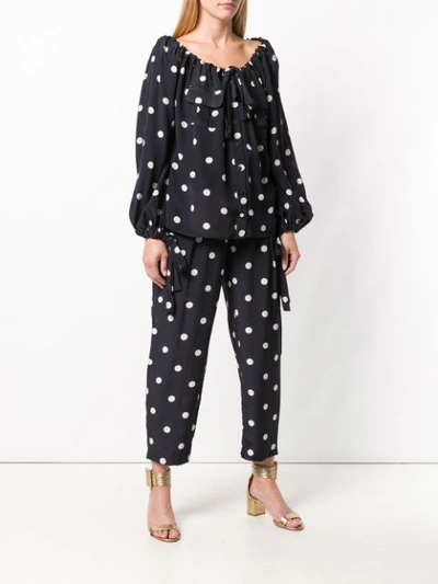 Shop Zimmermann Polka Dot Blouse - Blue