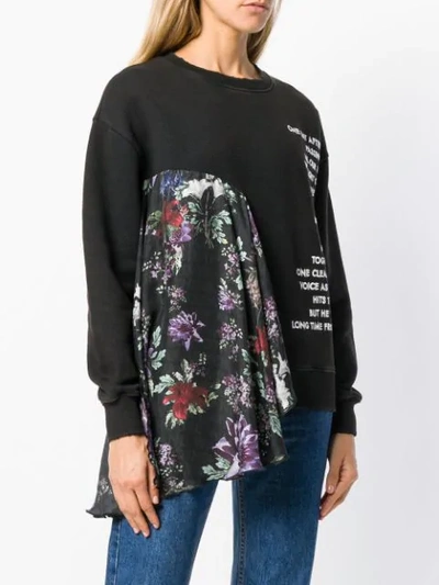 Shop Each X Other Floral Scarf Detailed Sweatshirt In Black