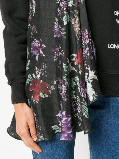 Shop Each X Other Floral Scarf Detailed Sweatshirt In Black