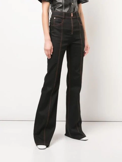 Shop Proenza Schouler High-rise Flared Jeans In Black