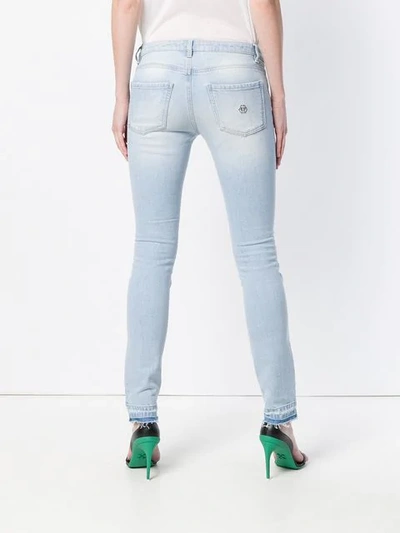 Shop Philipp Plein Skinny-jeans Mit Taschen In Blue