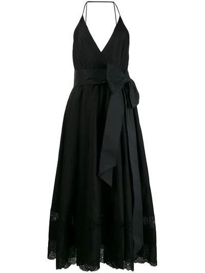 Shop N°21 Bow Embellished Midi Dress In Black