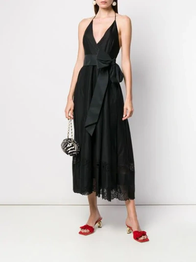Shop N°21 Bow Embellished Midi Dress In Black