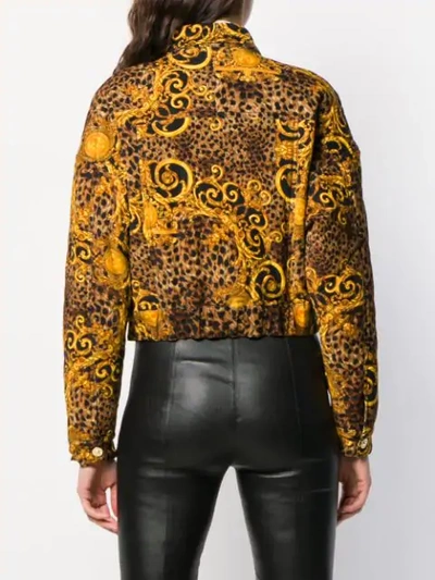 Shop Versace Jeans Couture Baroque Leopard-print Jacket In Yellow