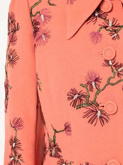 Shop Erdem Floral Print Suit Jacket In Pink