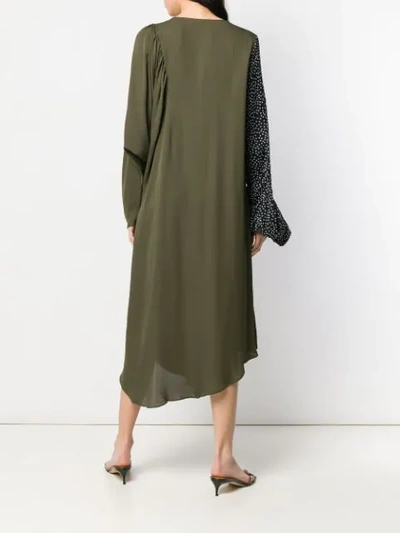 Shop Jw Anderson Deconstructed Draped Dress In Green