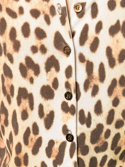 Shop Moschino Leopard Printed Cardigan In Neutrals