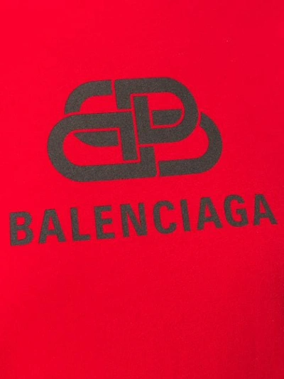 Shop Balenciaga Bb Log Print T-shirt In Red