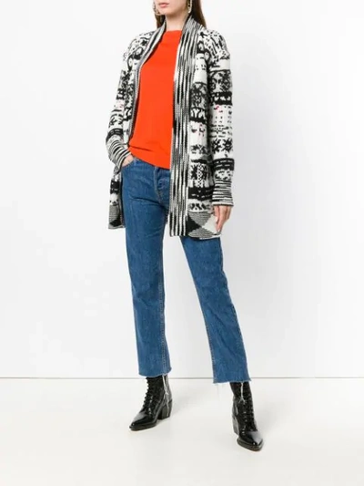 Shop Missoni Pixelated Pattern Cardigan In White