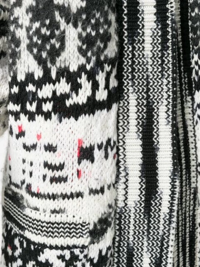 Shop Missoni Pixelated Pattern Cardigan In White