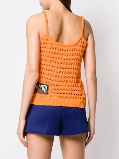 Shop Prada Knitted Vest Top In F0d08 Mandarino