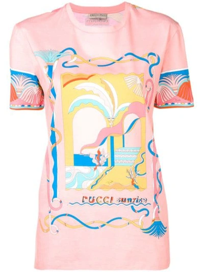 Shop Emilio Pucci Pink La Villa Print T-shirt