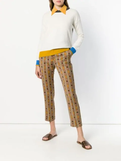 Shop Etro All-over Print Trousers In Yellow