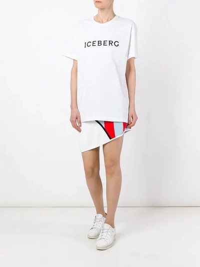 Shop Iceberg Logo Print T-shirt - White