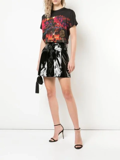 Shop Balmain Palm Tree Print T-shirt In Black