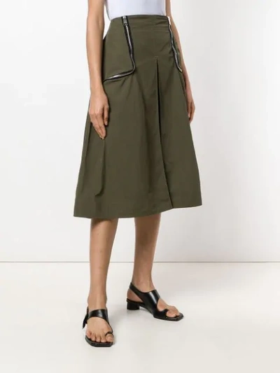 Shop Jw Anderson Safari Two-way Zipper Skirt In Green