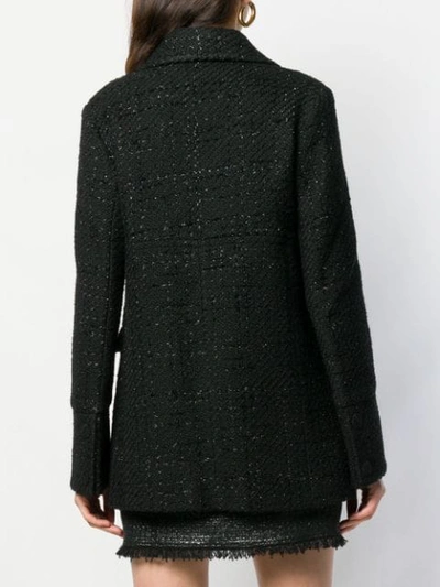 Shop Pinko Sparkle Detail Tweed Jacket In Black